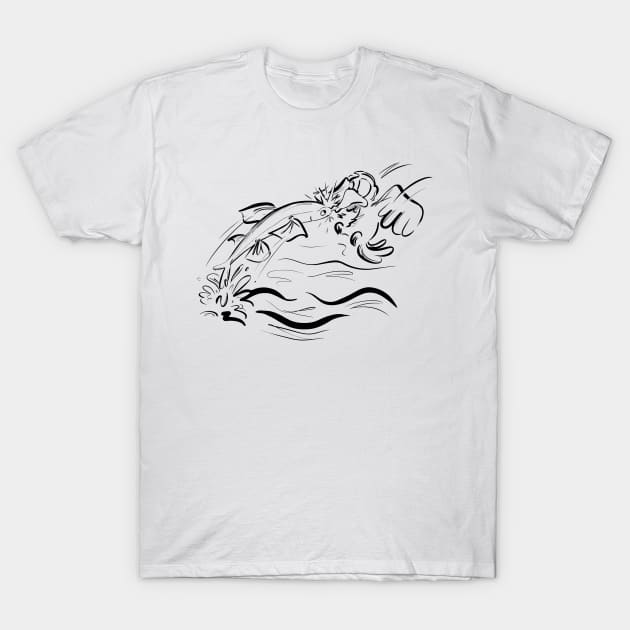 Flying fish meets bird T-Shirt by Jason's Doodles